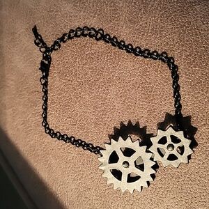 Black metal gear industrial style bracelet